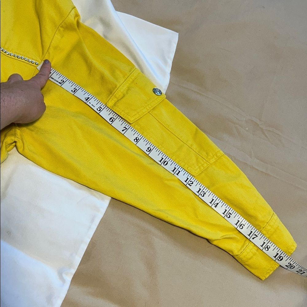 Nocturne Mustard Yellow Oversized Studded Utility Jacket Size Large NWT - Picture 8 of 8